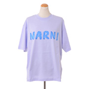 マルニ 手書きロゴTシャツ オーガニックコットン ライトパープル