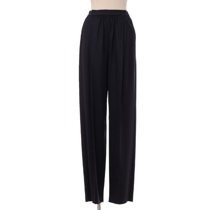アニオナ (AGNONA) タック入りパンツ カシミヤウール ネイビー